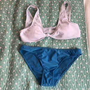 Blue & white bikini